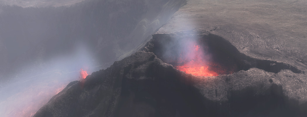 Commerson crater reconstructed in the simulator