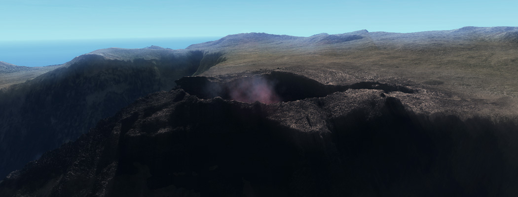 Reconstructed Commerson crater after pit formation