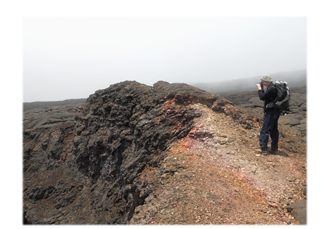 Eric photographing the crater used in the VR application
