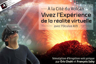 Visitor wearing an Oculus Rift at the Cit&eacute; du Volcan